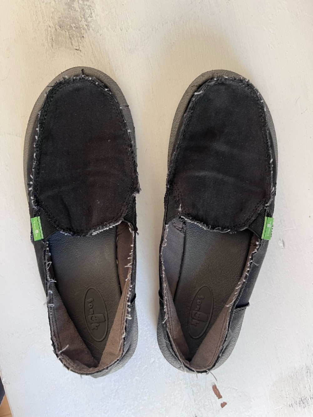 Sanuk Black Slip-On Casual Shoes